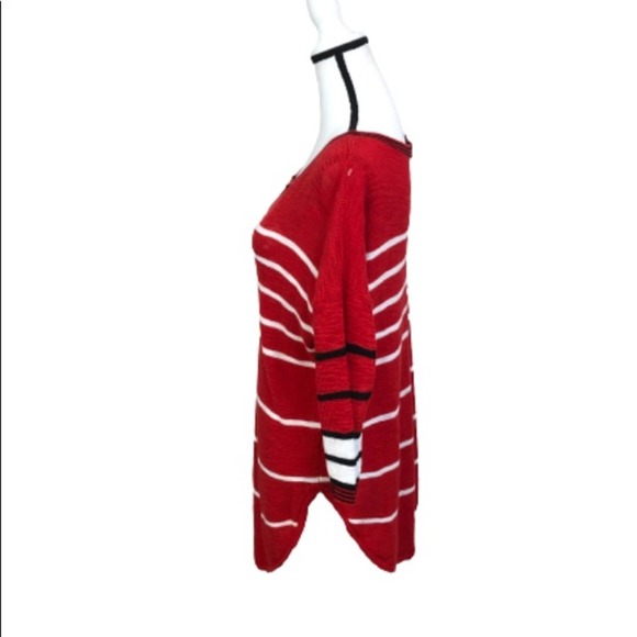 Express Red Striped Circle Hem Oversized Tunic Sweater Size Small ( NWOT) - Picture 9 of 12
